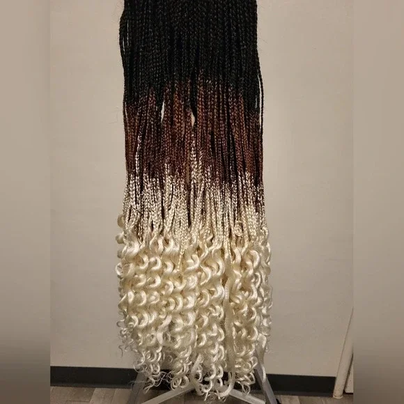 French Braid Fashion Lace Front Wig - Ombre - Picture 12 of 13